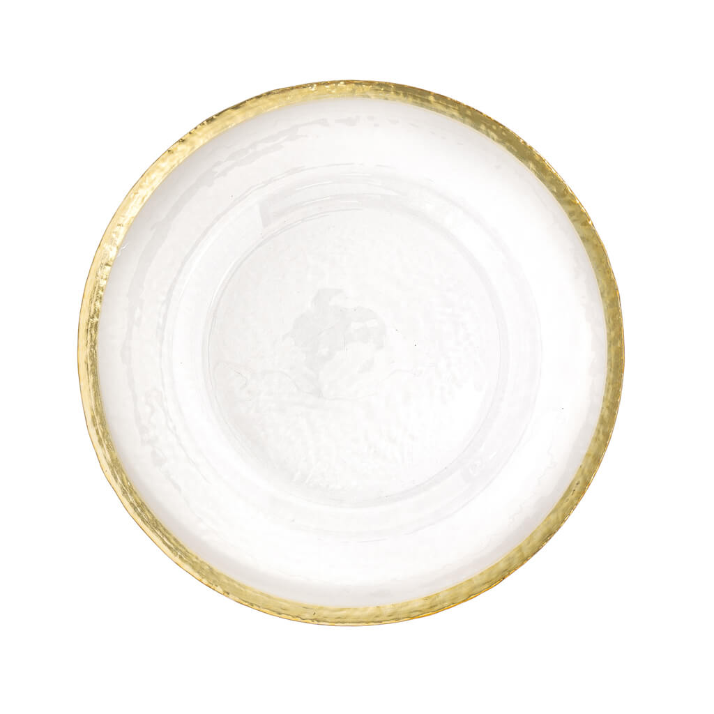Alice Gold Rimmed Glass Charger Plate image 0