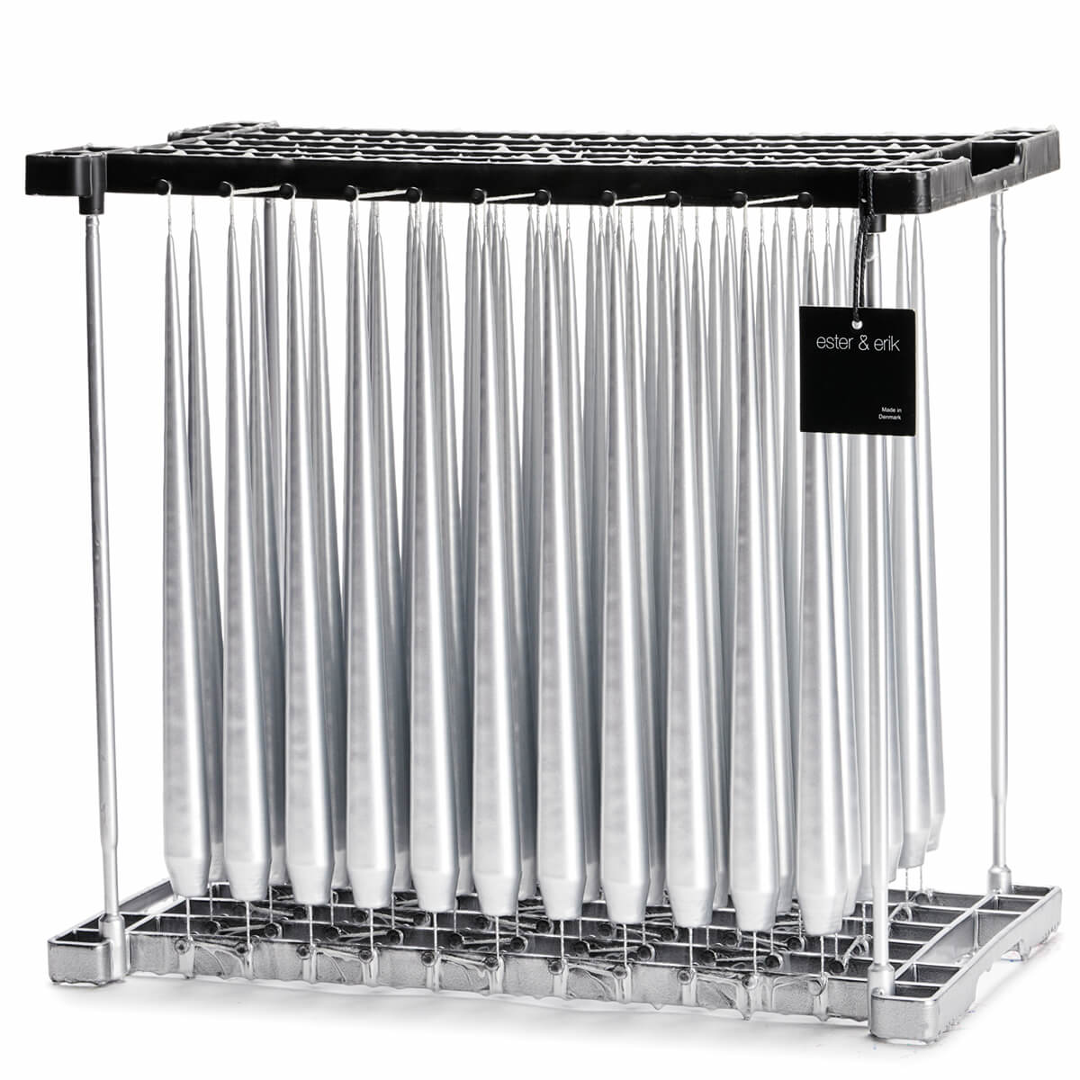 Ester & Erik SILVER METALLIC Tapered Candle (Matt 32cm - NO. 92) image 0