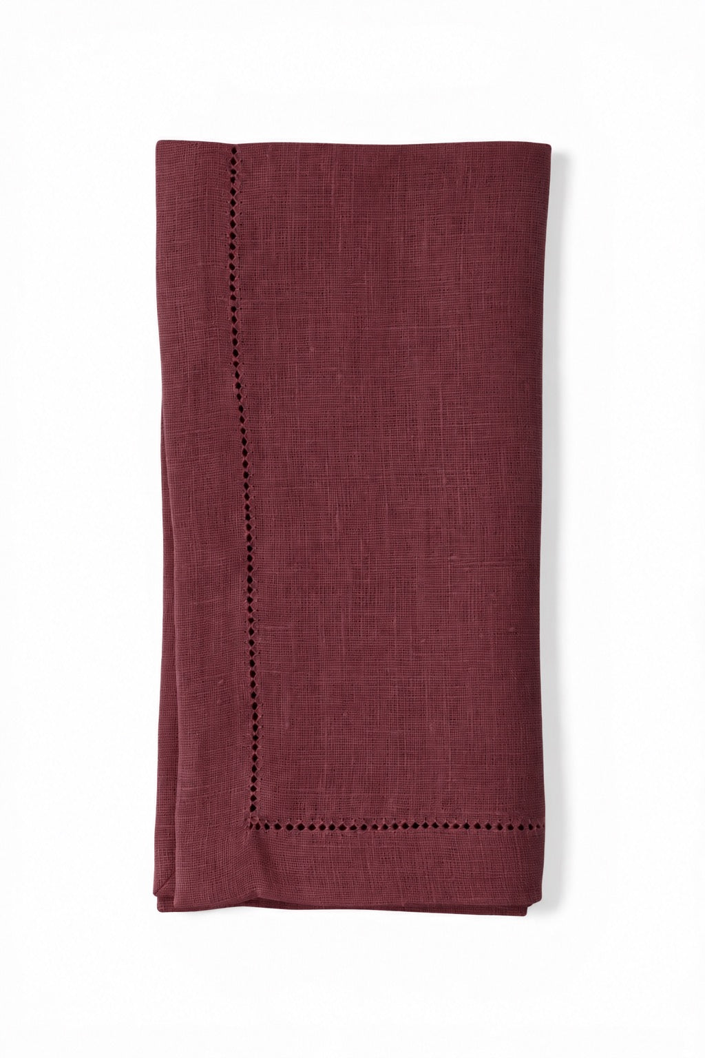 Hemstitch Edge Napkin in Burgundy