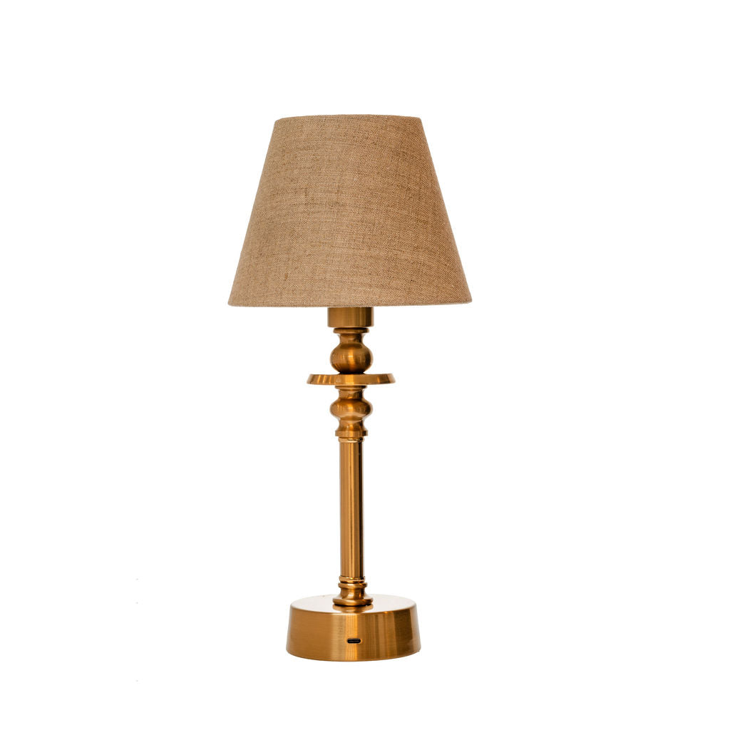 Rechargeable Pooky Lamp with 16cm Natural Linen Shade image 0