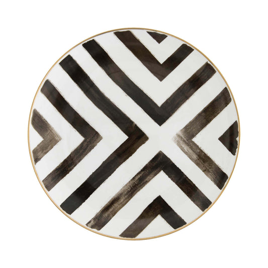 Black & White Stripe Charger Plate image 0