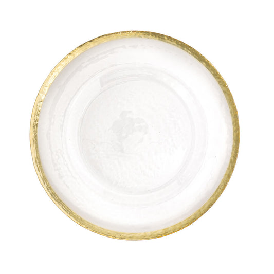 Alice Gold Rimmed Glass Charger Plate image 0