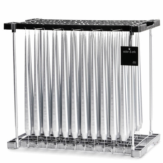 Ester & Erik SILVER METALLIC Tapered Candle (Matt 32cm - NO. 92) image 0