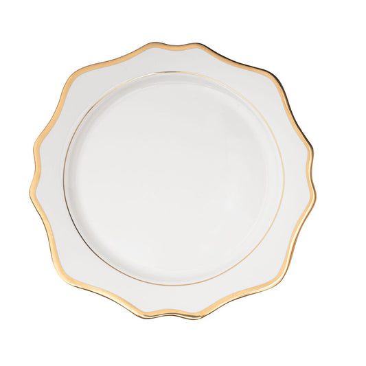 Sunflower White Gold Rimmed Charger Plate image 0