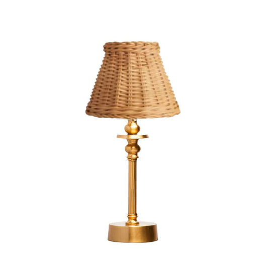 Rechargeable Pooky Lamp with 16cm Natural Rattan Shade image 0