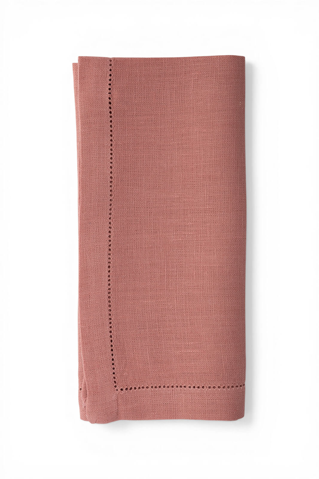 Hemstitch Edge Napkin in Deep Rose