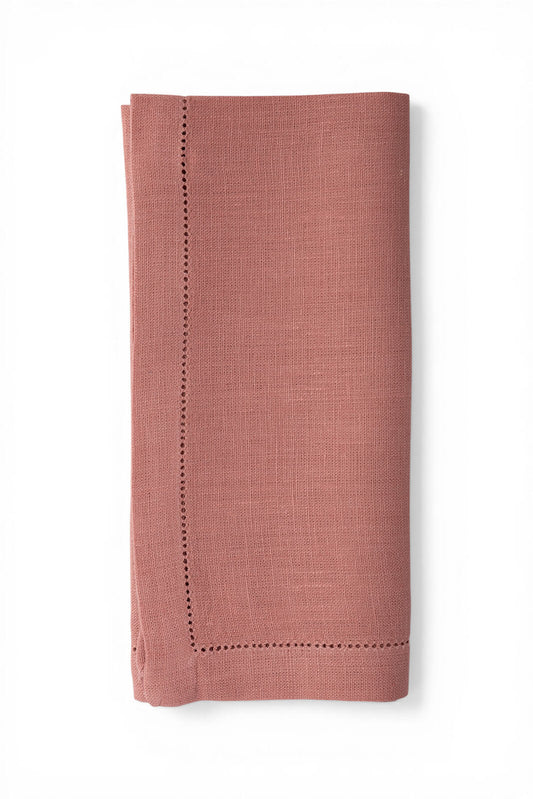 Hemstitch Edge Napkin in Deep Rose