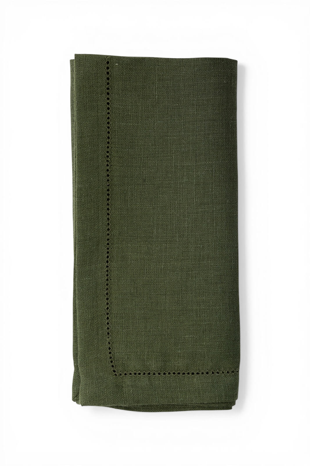 Hemstitch Edge Napkin in Forest Green
