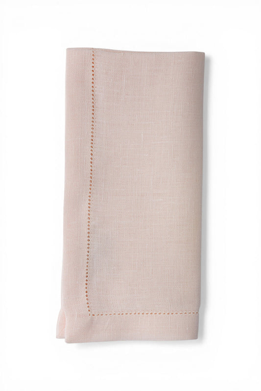 Hemstitch Edge Napkin in Pale Pink