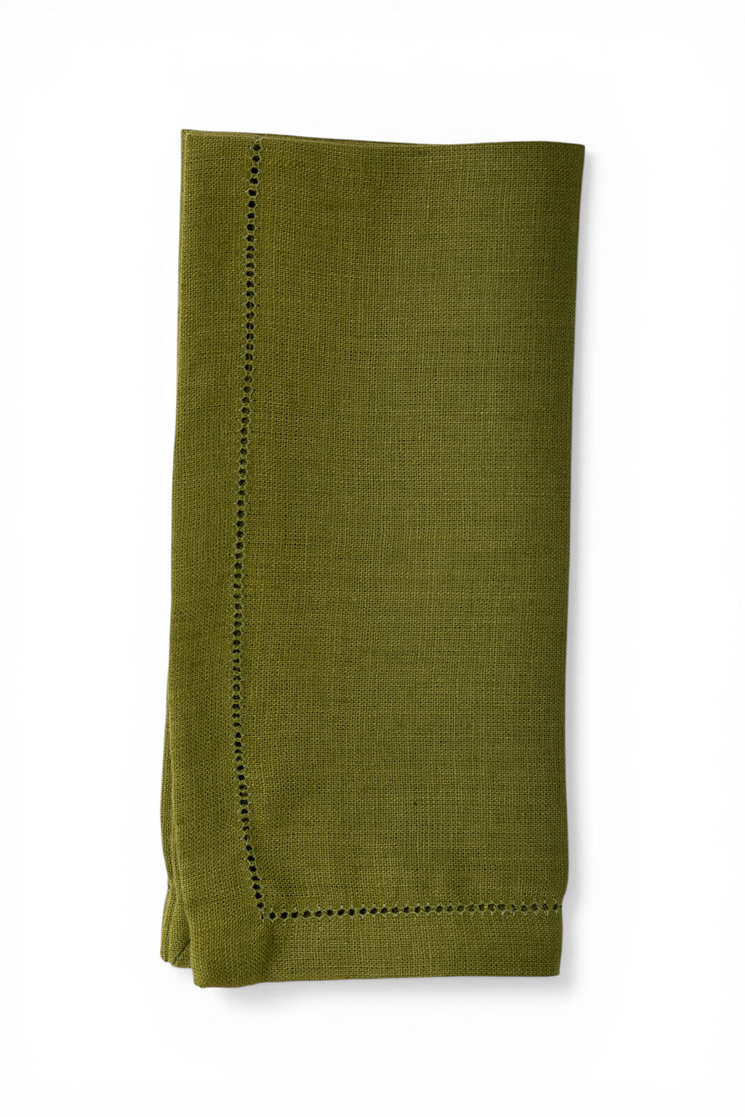 Hemstitch Edge Napkin in Olive