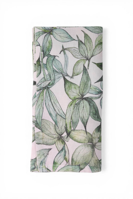 Hellebore Leaves Linen Napkin