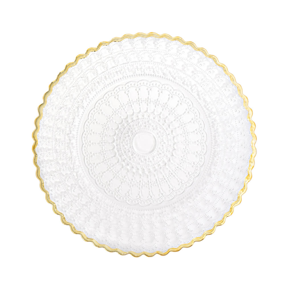 Sophia Gold Scalloped Edge Glass Charger Plate image 0