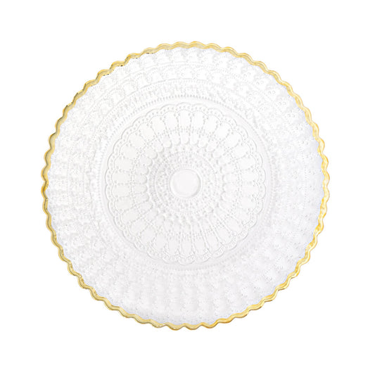 Sophia Gold Scalloped Edge Glass Charger Plate image 0