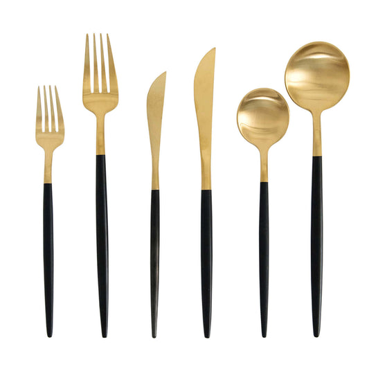 Black & Gold Dessert Fork image 0