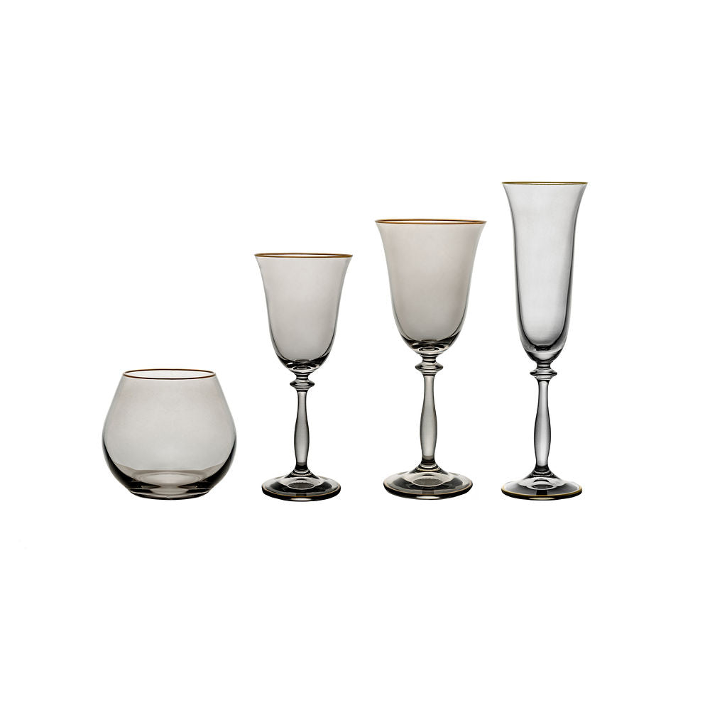 Santorini Smoke Gold Rimmed Glassware image 0
