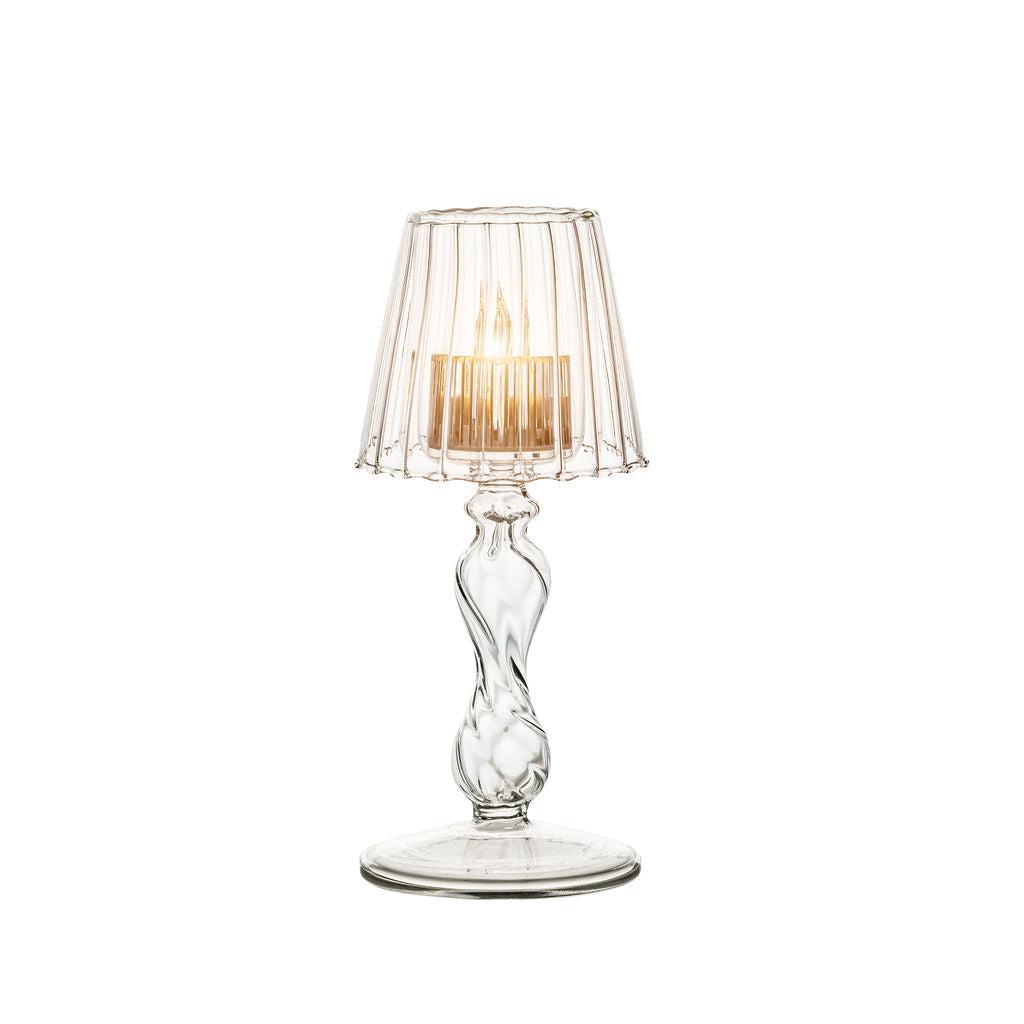 Small Glass Lamp with LED Tealight image 0