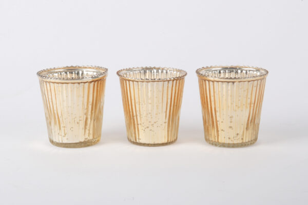 Hire Gold Speckled Straight Tealight Holders from Luxe My Wedding