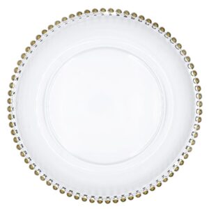 gold beaded charger plate