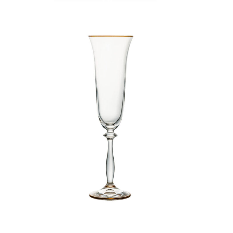 Santorini Clear Gold Rimmed Flute Glass Glassware