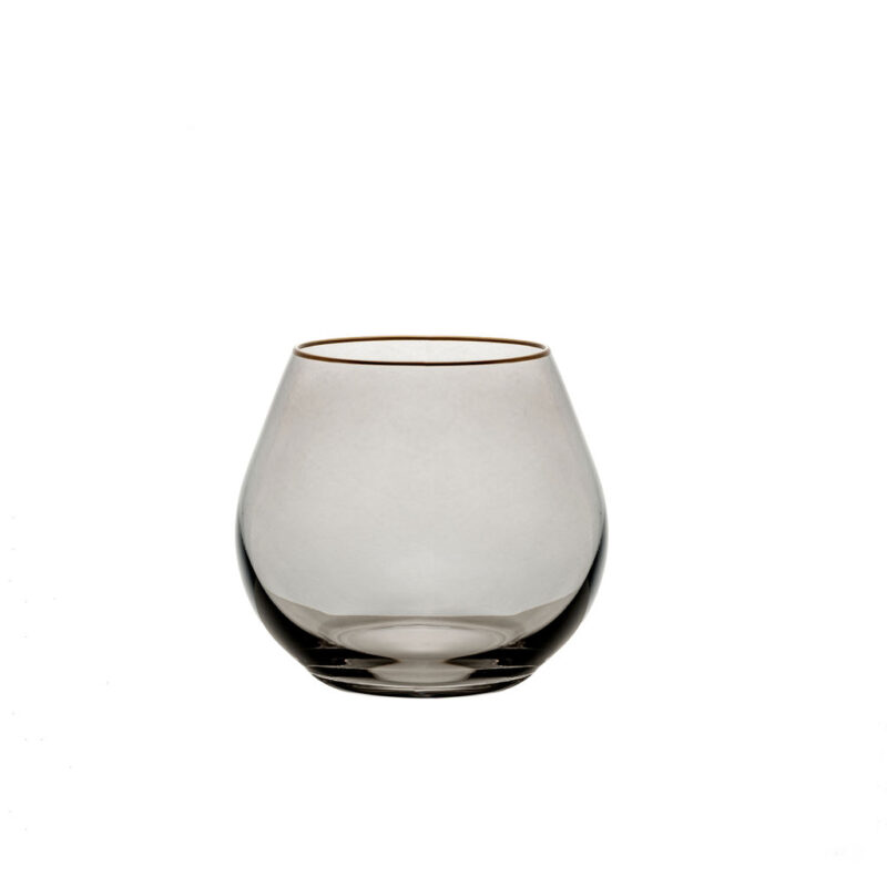 Santorini Smoke Gold Rimmed Water Tumbler Glass Glassware