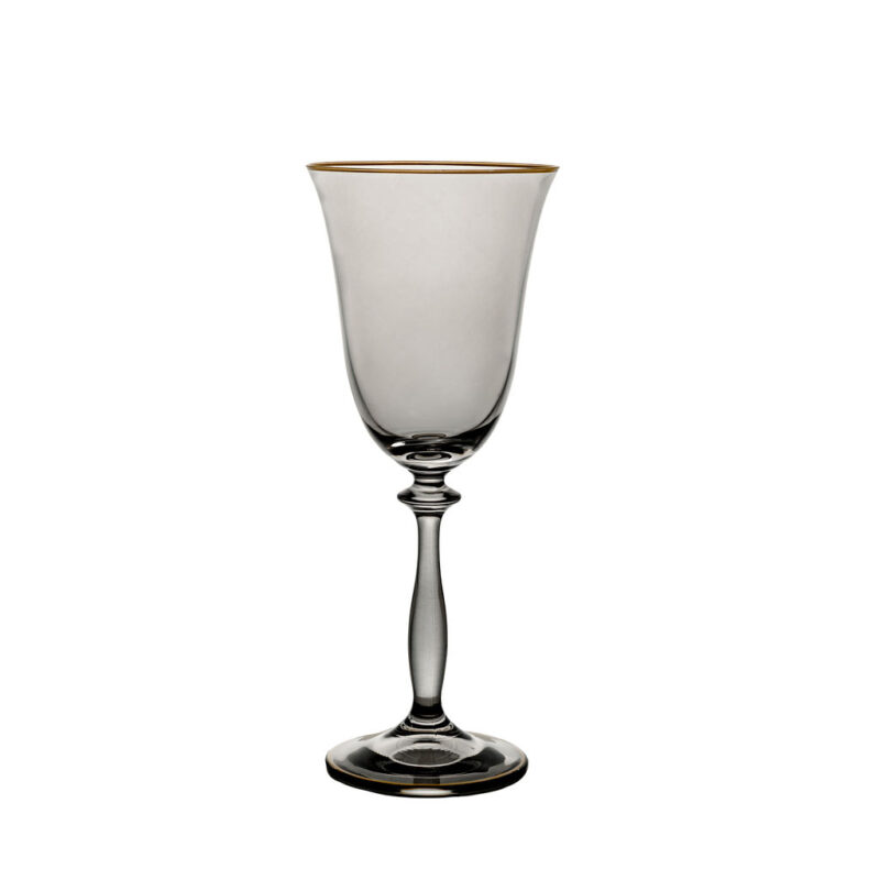 Santorini Smoke Gold Rimmed White Wine Glass Glassware