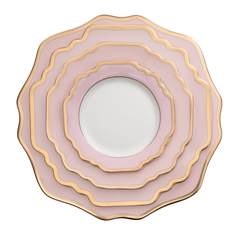 Sunflower Pink and Gold Plate Stack Dinnerware