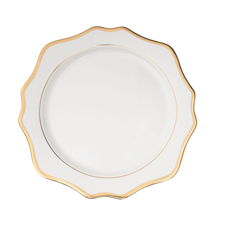 Sunflower White and Gold Charger Plate Dinnerware