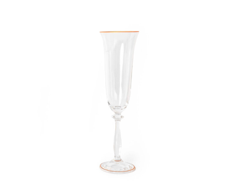 Santorini Clear Gold Rimmed Champagne Flute Glass