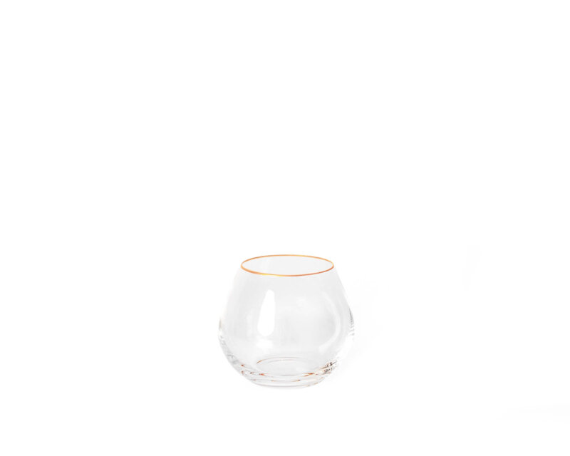 Santorini Clear Gold Rimmed Glass Tumbler scaled