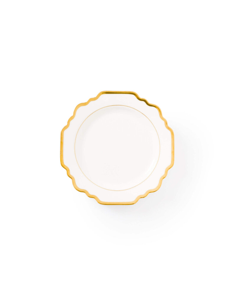 The Sunflower White & Gold Dinnerware Collection Dessert Plate