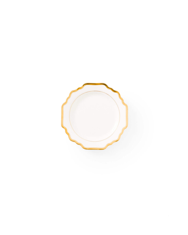 The Sunflower White Gold Dinnerware Collection Side Plate scaled