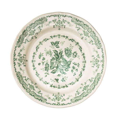 Green Rose Charger Plate Dinnerware