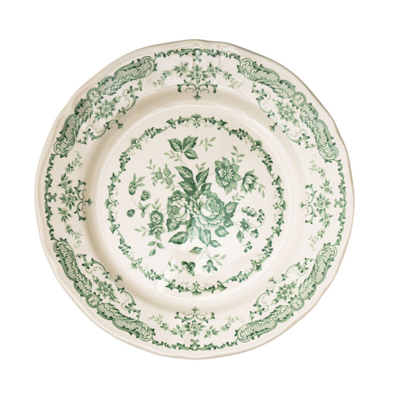 Green Rose Charger Plate Dinnerware