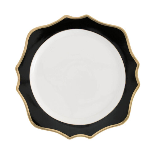 Black & Gold Sunflower Charger Plate