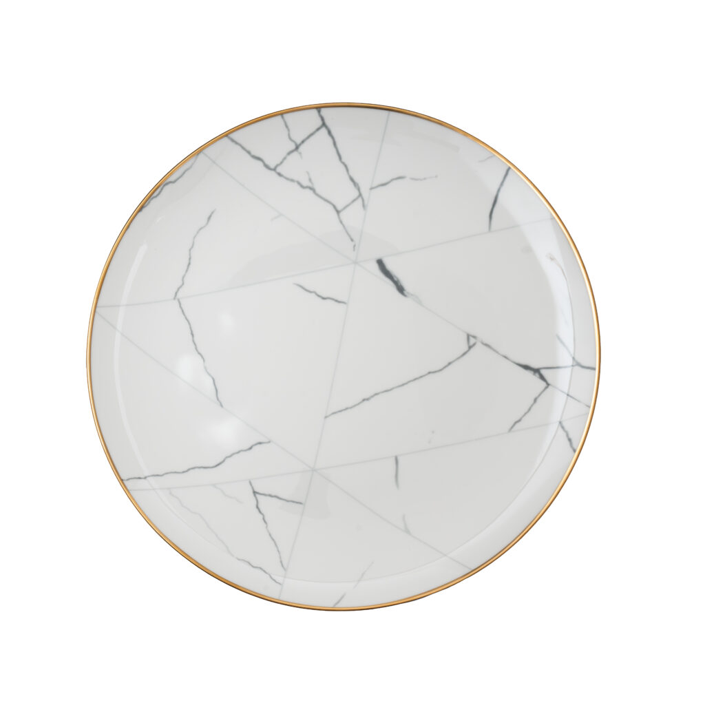 Marble Gold Rim Charger Plate