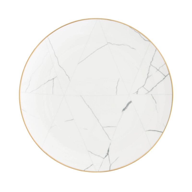 Marble Gold Rim Charger Plate