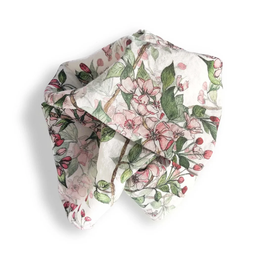 Cherry Blossom Linen Napkin crumpled