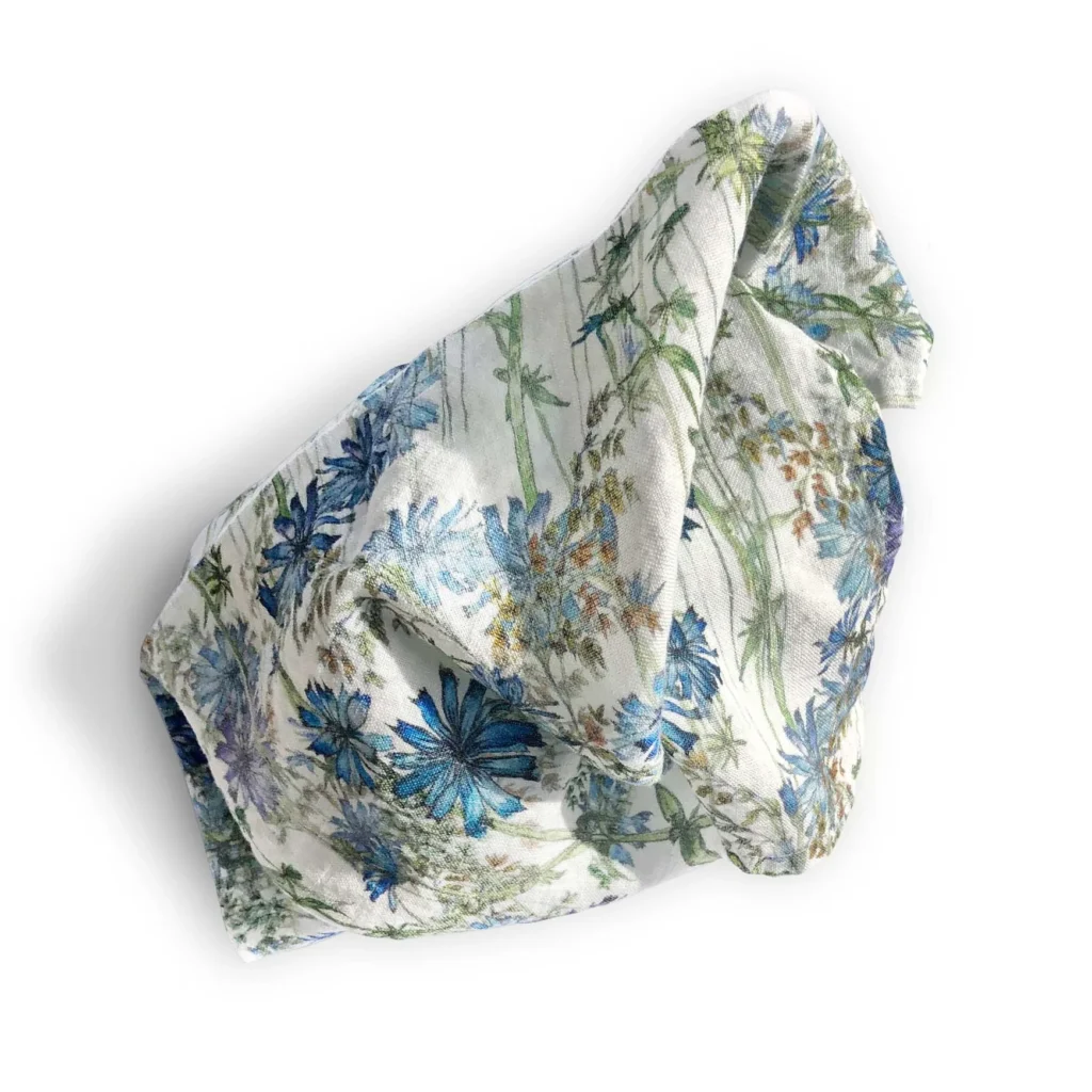 Wild Chicory Linen Napkin crumpled