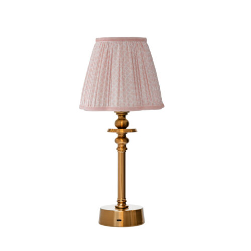 Rechargeable Pooky Lamp with Blush Lotus Lampshade 18cm