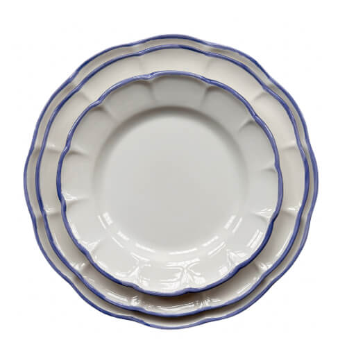 Blue Rim Dinnerware Hire