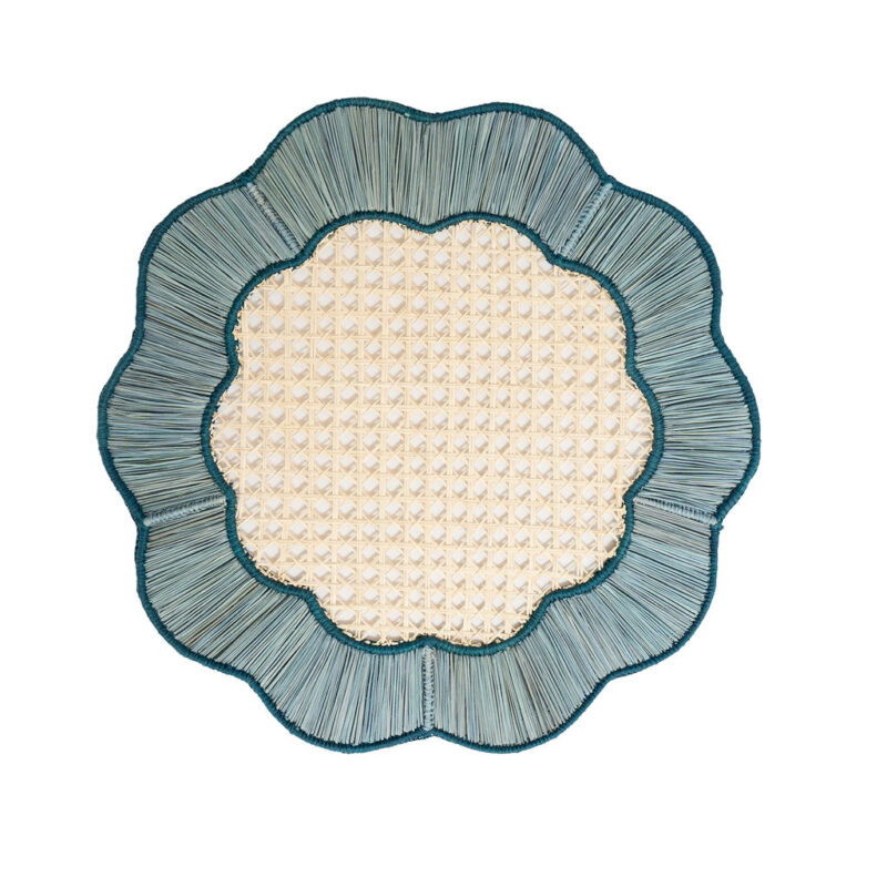 Daisy Blue and Natural Placemat