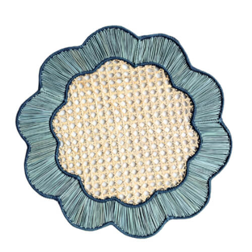 Daisy Blue and Natural Placemat