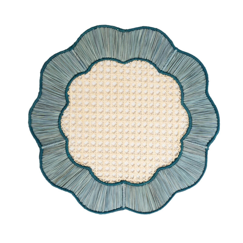 Daisy Blue and Natural Placemat
